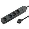 Multiprise 4 prises 1.5 m noir-Jacobsen Hot