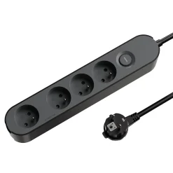 Multiprise 4 prises 1.5 m noir-Jacobsen Hot