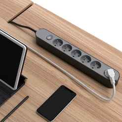 Multiprise 6 prises 1.5 m noire-Jacobsen Discount