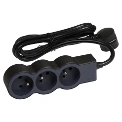 Multiprise 3 prises noir et gris 3 m-Legrand Outlet