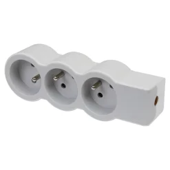 Multiprise 3 prises blanc et gris-Legrand Hot