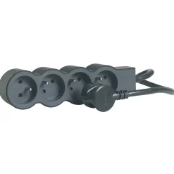 Multiprise 4 prises noir et gris 1.5 m-Legrand Hot