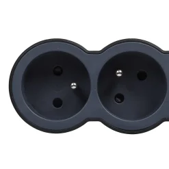 Multiprise 6 prises noir et gris 1.5 m^Legrand Discount