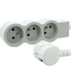 Multiprise 3 prises blanc et gris 1.5 m^Legrand Online
