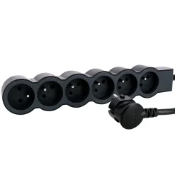 Multiprise 6 prises noir et gris 3 m^Legrand Discount