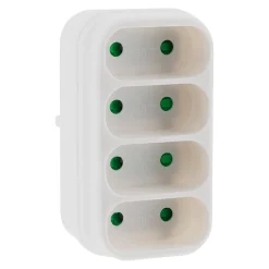 Multiprise 4 prises pour façade 4x6A - Blanc --Zenitech Discount