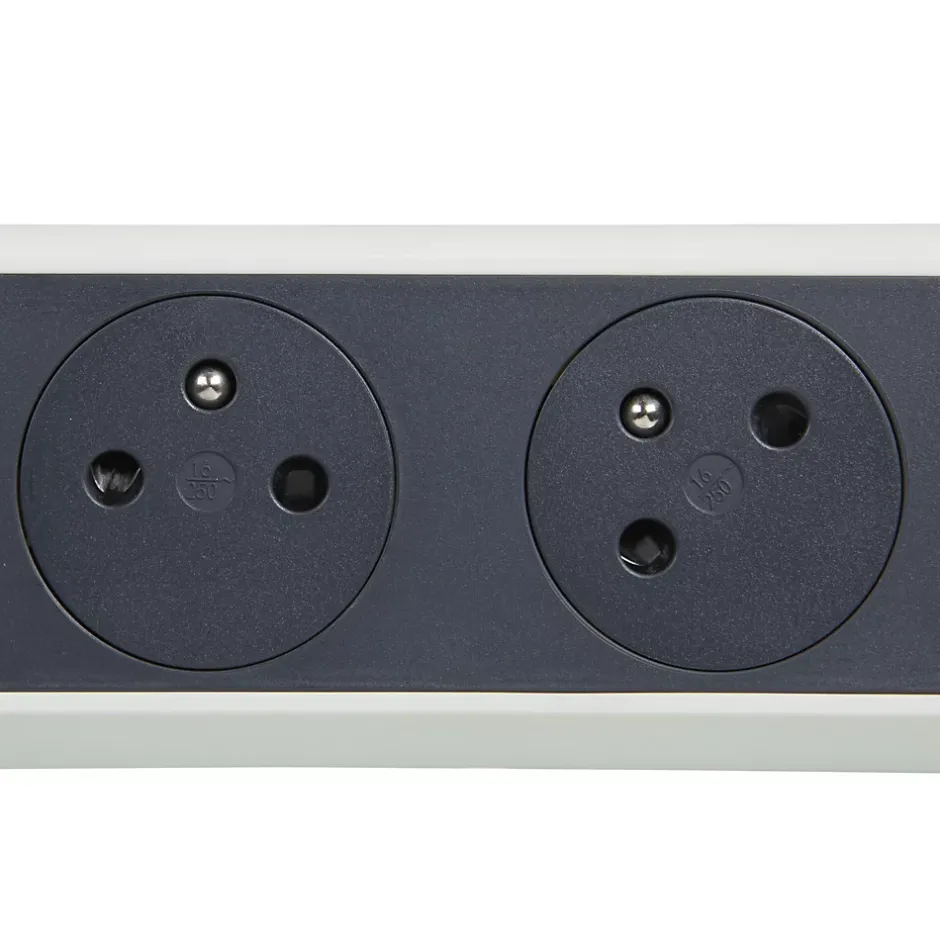 Multiprise 6 prises rotative à fixer blanc et gris 3 m^Legrand Sale