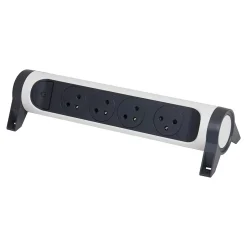 Multiprise 4 prises rotative à fixer blanc et gris^Legrand Best