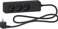 Multiprise 3 prises Odace anthracite 1.5 m-Schneider Electric Discount