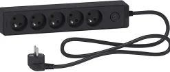 Multiprise 5 prises Odace anthracite 1.5 m^Schneider Electric Hot