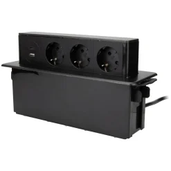 Multiprise 3 prises Schuko + 2USB Zenitech-Otio New
