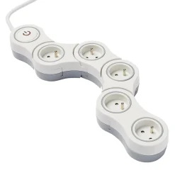 Multiprise avec interrupteur 5 prises modulable 2m-Diall New