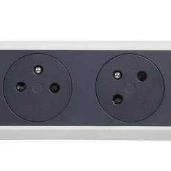 Multiprise avec interrupteur 5 prises rotative à fixer blanc et gris 3 m^Legrand Discount