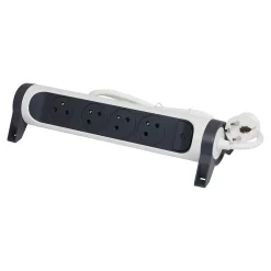 Multiprise avec interrupteur 4 prises rotative à fixer blanc et gris 1.5 m^Legrand Hot