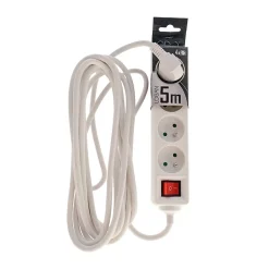 Multiprise avec terre 4 prises câble 5 m avec interrupteur 777670-Edo Clearance