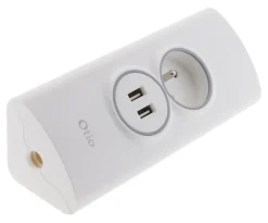 Multiprise d'angle 2P 16A + 2 USB à câbler - Blanc --Otio Sale