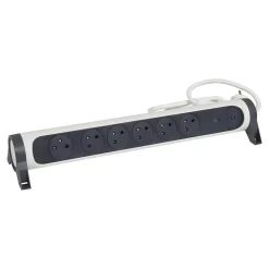 Multiprise parafoudre 6 prises blanc et gris 1.5 m-Legrand Clearance