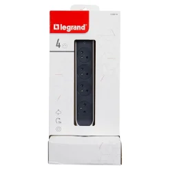 Multiprise parafoudre 4 prises blanc et gris 2 m-Legrand Best