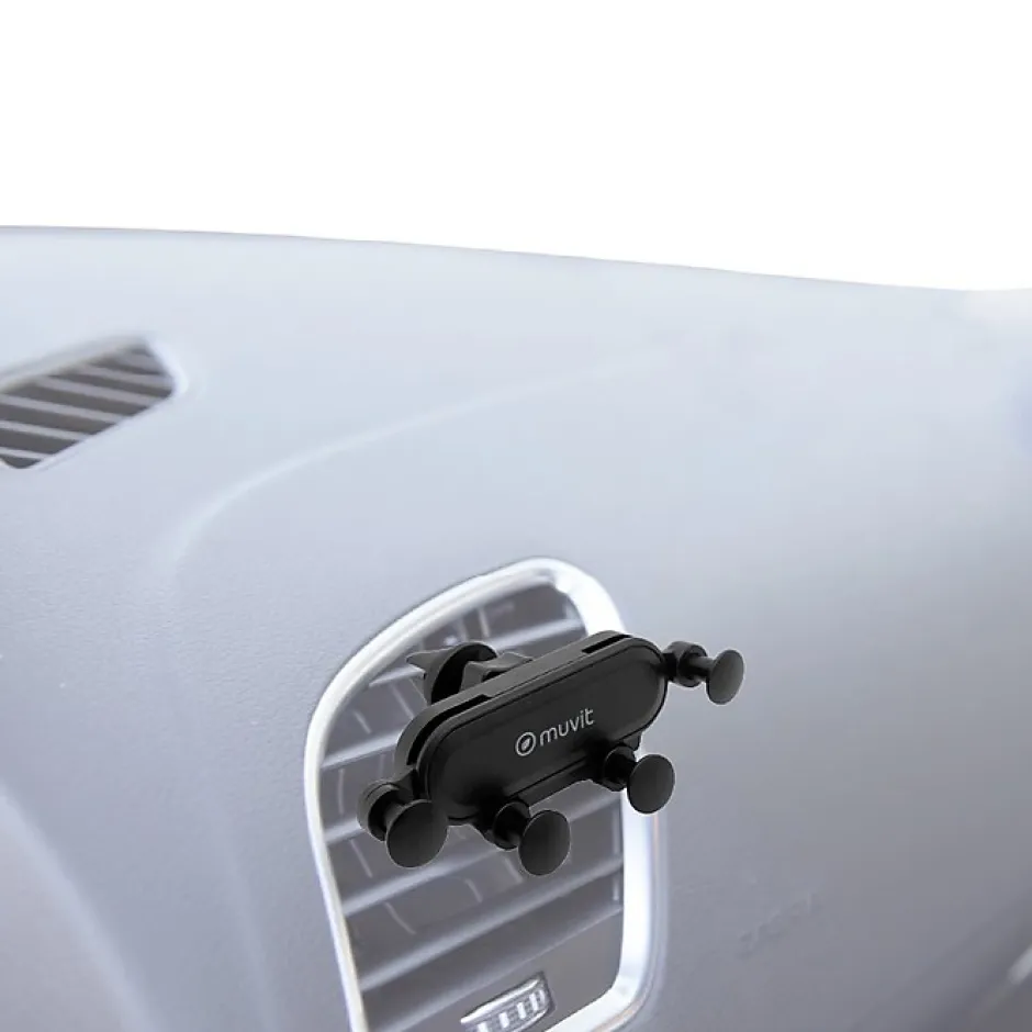 Support Voiture Universel Gravity Rotatif à 360 Fixation sur Grille d'aération Noir^Muvit Hot