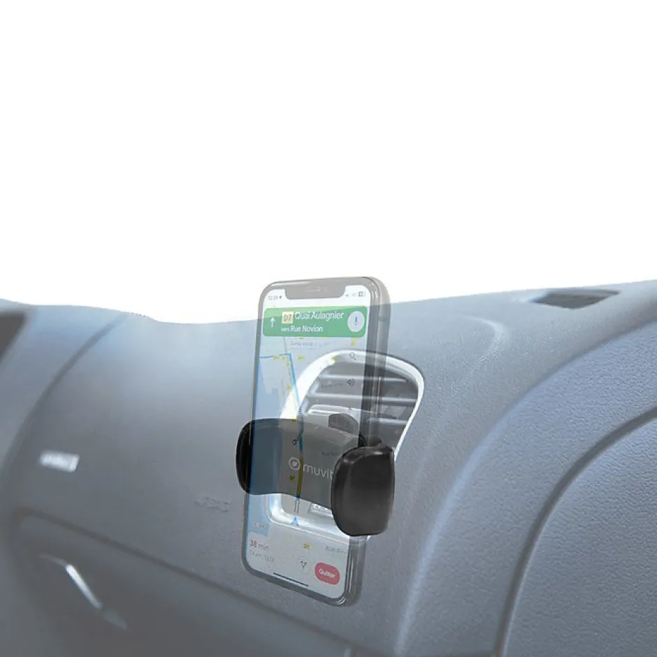 Support Voiture Universel Grip Rotatif Extensible à 80mm Noir-Muvit Sale