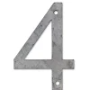 N° de maison - marquage 4 - en acier - couleur gris - à visser - hauteur 12 cm - CPA4-Chapuis