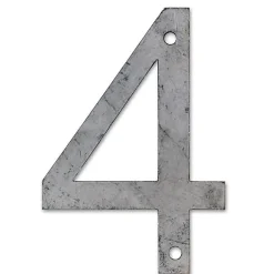 N° de maison - marquage 4 - en acier - couleur gris - à visser - hauteur 12 cm - CPA4-Chapuis