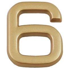 N° de maison - marquage 6 - en PVC - couleur or - autocollant - hauteur 3,7 cm - LD3706^Chapuis Outlet