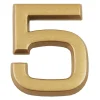 N° de maison - marquage 5 - en PVC - couleur or - autocollant - hauteur 3,7 cm - LD3705^Chapuis Discount