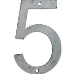 N° de maison - marquage 5 - en acier - couleur gris - à visser - hauteur 12 cm - CPA5^Chapuis Online