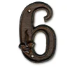 N° de maison - marquage 6 - en fonte - couleur marron - à visser - hauteur 12 cm - DB62-6^Chapuis