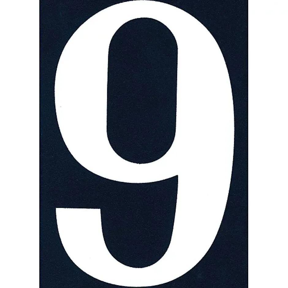 N° de maison - marquage 9 - en PVC - couleur bleu et blanc - autocollant - hauteur 11 cm - NA09^Chapuis Best