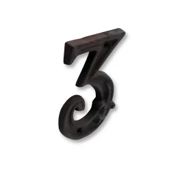 N° de maison - marquage 3 - en fonte - couleur marron - à visser - hauteur 12 cm - Chapuis CFR3^Jean Chapuis Ets Clearance