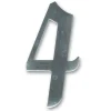 N° de maison - marquage 4 - en acier inoxydable - couleur gris - à visser - hauteur 10 cm - HS004-Chapuis Online