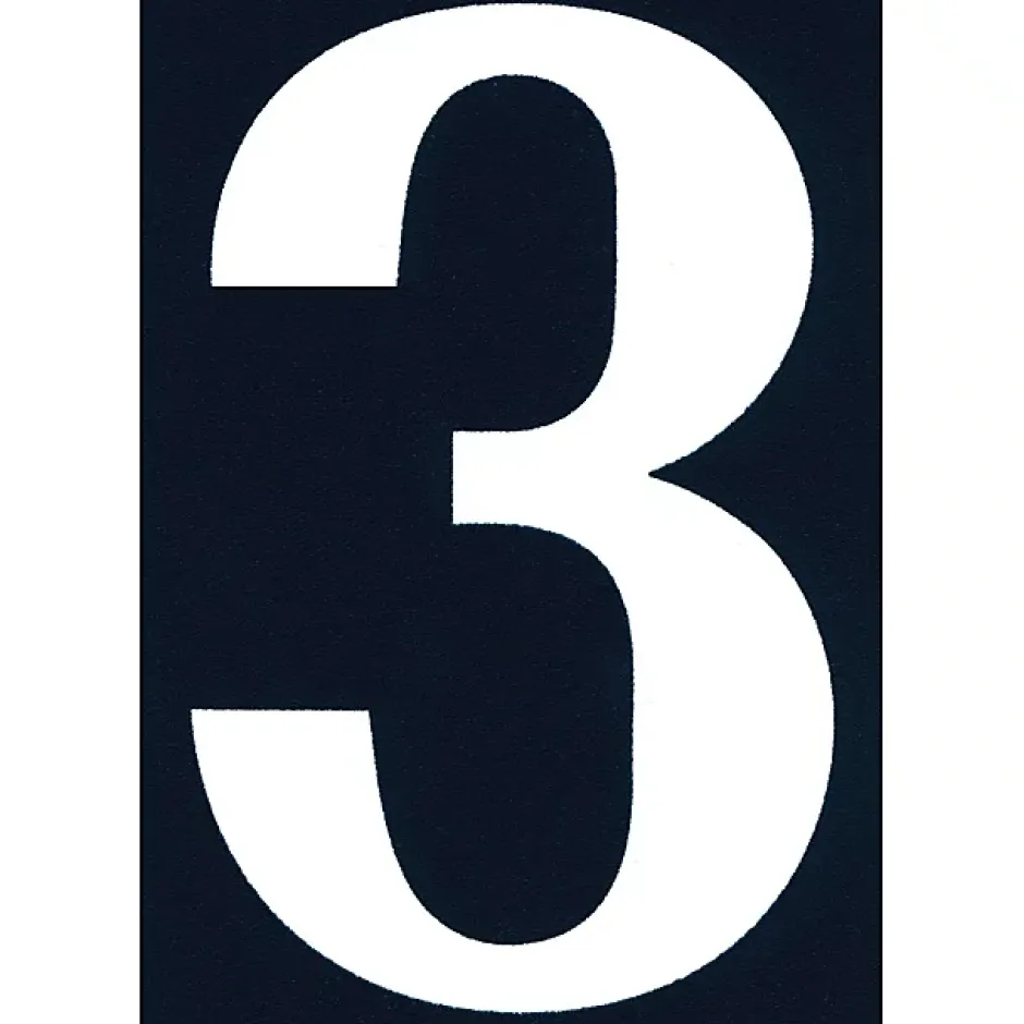 N° de maison - marquage 3 - en PVC - couleur bleu et blanc - autocollant - hauteur 11 cm - NA03^Chapuis