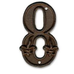N° de maison - marquage 8 - en fonte - couleur marron - à visser - hauteur 12 cm - DB62-8-Chapuis Best