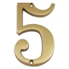 N° de maison - marquage 5 - en laiton - couleur or - à visser - hauteur 9,7 cm - CLM9705-Chapuis Sale