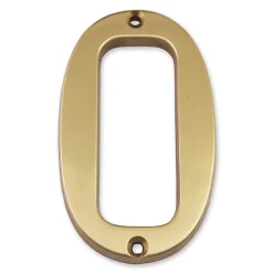 N° de maison - marquage 0 - en laiton - couleur or - à visser - hauteur 9,7 cm - CLM9700^Chapuis New