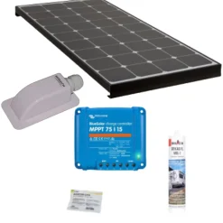 Pack BLACK BOOSTER Panneau Solaire 120W + Régulateur solaire VICTRON 220W 15A^Antarion Discount