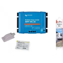 PACK BLACK BOOSTER 170W Seul Panneau solaire Camping Car + Kit de pose solaire avec Régulateur de Charge^Antarion