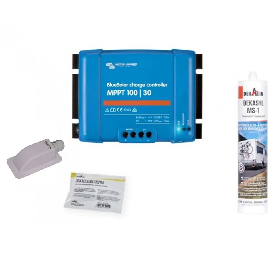 PACK BLACK BOOSTER 170W Seul Panneau solaire Camping Car + Kit de pose solaire avec Régulateur de Charge-Antarion Online