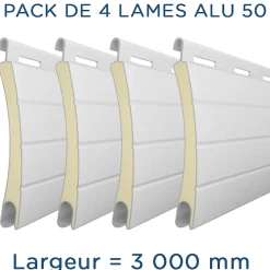 Pack 4 lames - 3000mm - Aluminium 50 - Blanc^Gimenez Ganga New