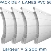 Pack 4 lames - 2200mm - PVC56 - Blanc - AJ^Lakal Discount