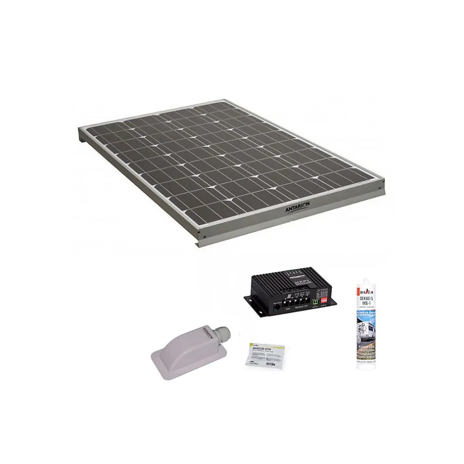 Pack Panneau Solaire Monocristallin 140W + Kit de Pose Solaire avec Régulateur-Antarion