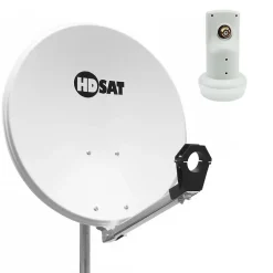 Pack Parabole satellite aluminium 60cm + LNB Single HD-Hdsat New