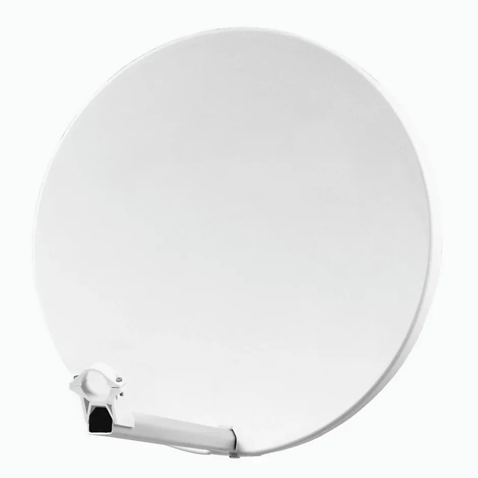 Pack Parabole satellite fibre composite Blanche 60cm BRIDES INOX + LNB Twin HD 4K-Hdsat Best