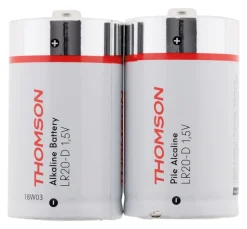 Pack 2 piles alcalines LR20 D 1,5V --Thomson New