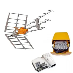 Pack Antenne Rateau TNT DAT HD BOSS UHF Gain 42dB + Alimentation 24V + Amplificateur Easy F - 149921^Televes Hot