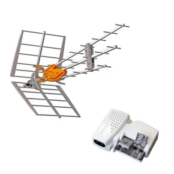 Pack Antenne TNT DAT HD BOSS UHF Gain 42dBi + Alimentation 24V-Televes