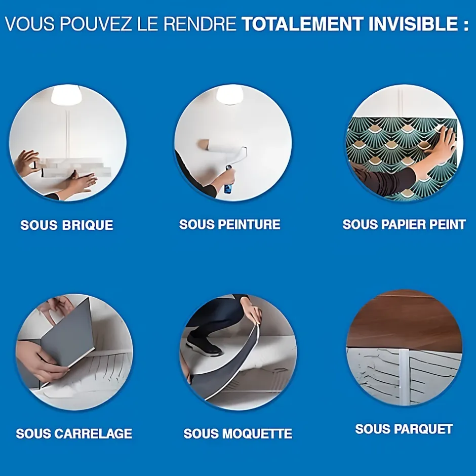 Pack avec câble ultra-plat 3 lignes 10M 16A 3500W-Magic Elek