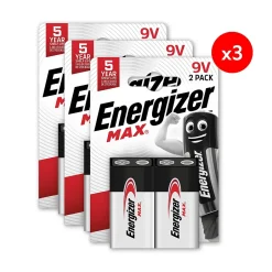 Pack de 3 - Max Alcaline 9V, pack de 2 Piles^Energizer Online